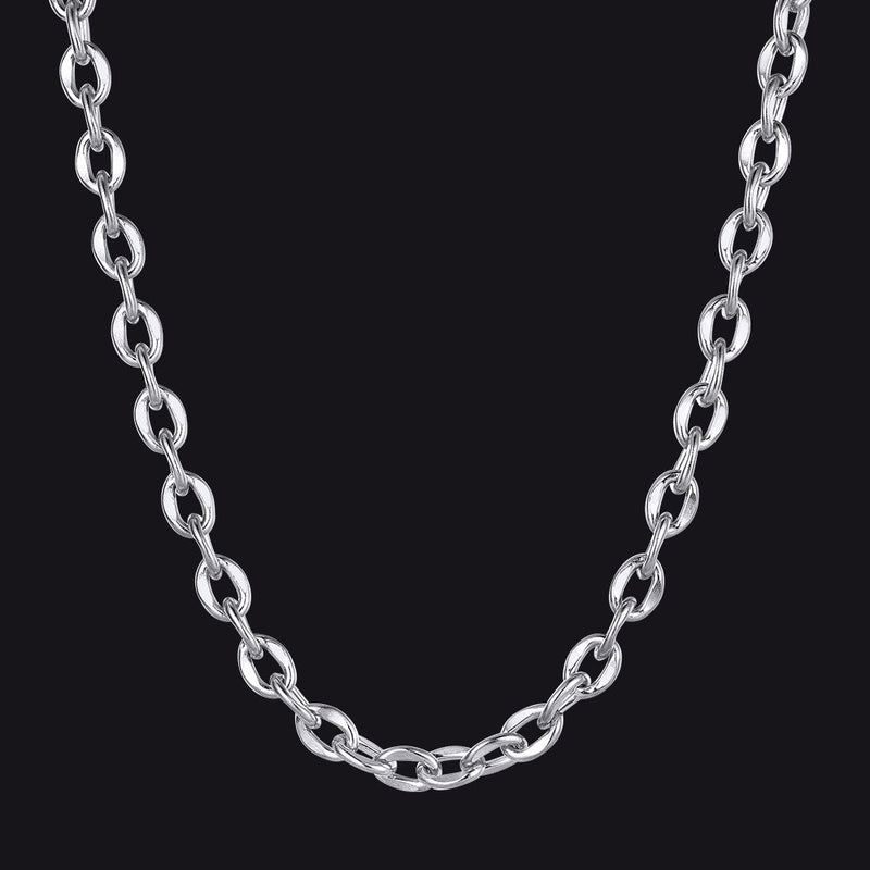 6mm/9mm Width Twisted Rolo Link Chain Necklace for