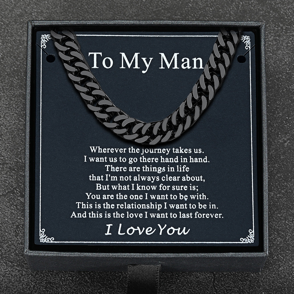Miami Cuban Link Chain Necklace With Gift Crad for Him