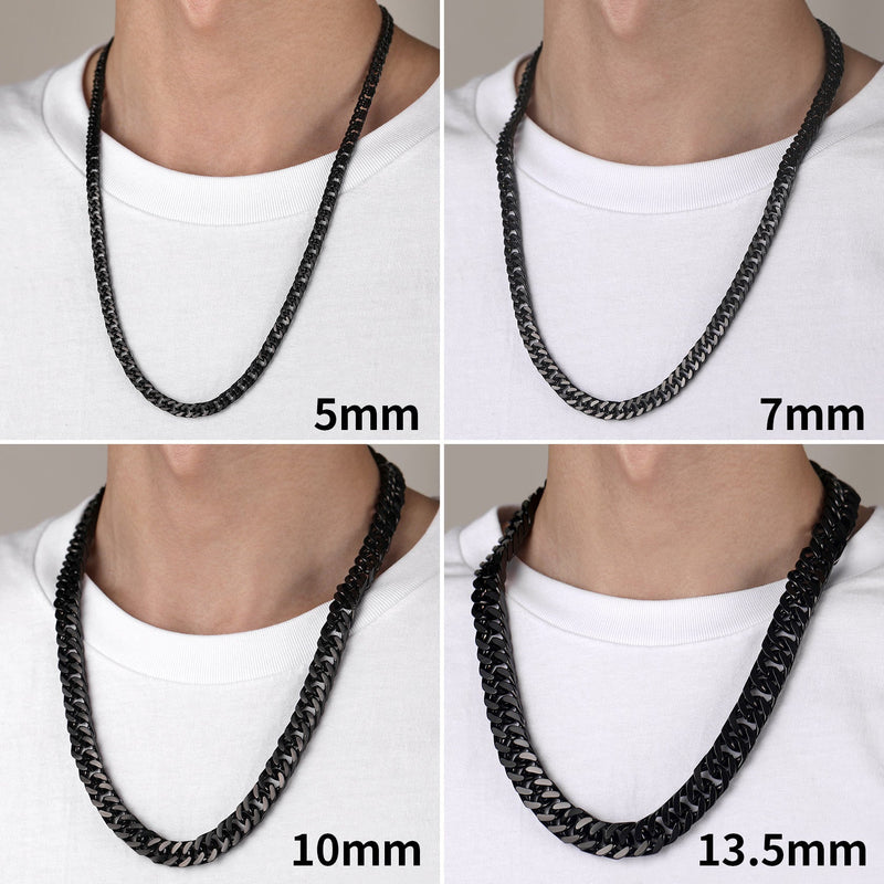 Miami Cuban Link Chain Necklace With Gift Crad for Him