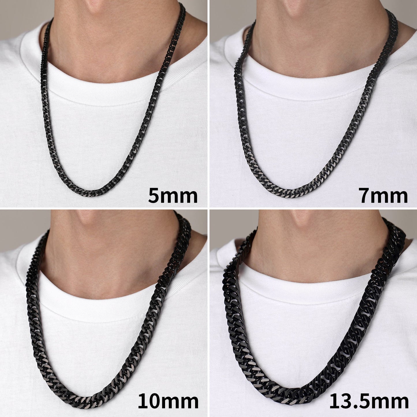 Miami Cuban Link Chain Necklace With Gift Crad for Him
