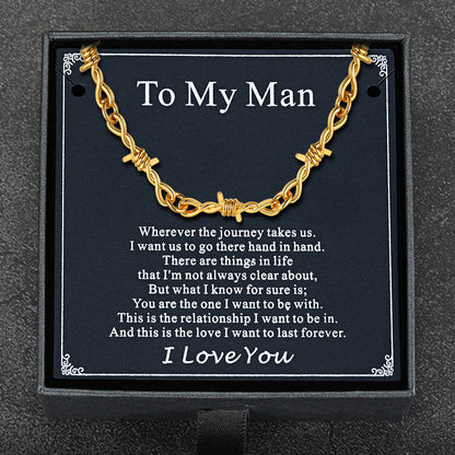 Gothic Thorn Barb Wire Chain Link Necklace Birthday Gift for