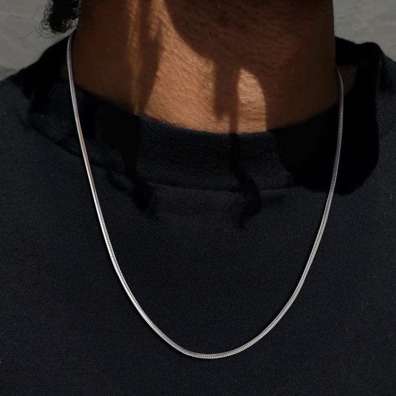 2mm Thin Snake Chain Stainless Steel Necklace for
