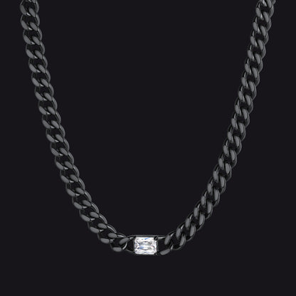 7mm Cuban Link Choker Necklace With Birthstone for