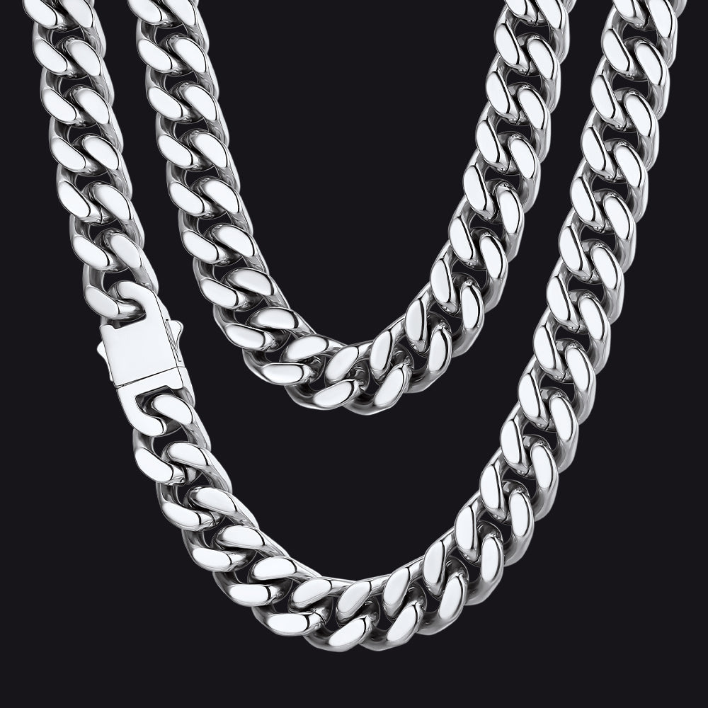 To My Man Miami Cuban Link Chain Necklace, Birthday or Anniversary Gift for Him