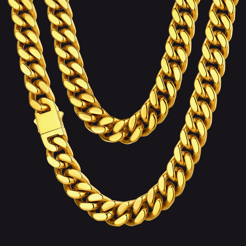 To My Man Miami Cuban Link Chain Necklace, Birthday or Anniversary Gift for Him
