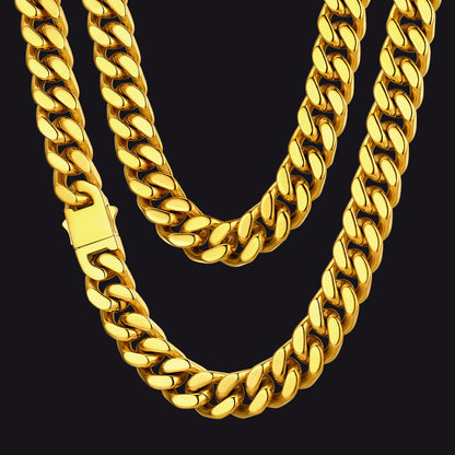 To My Man Miami Cuban Link Chain Necklace, Birthday or Anniversary Gift for Him
