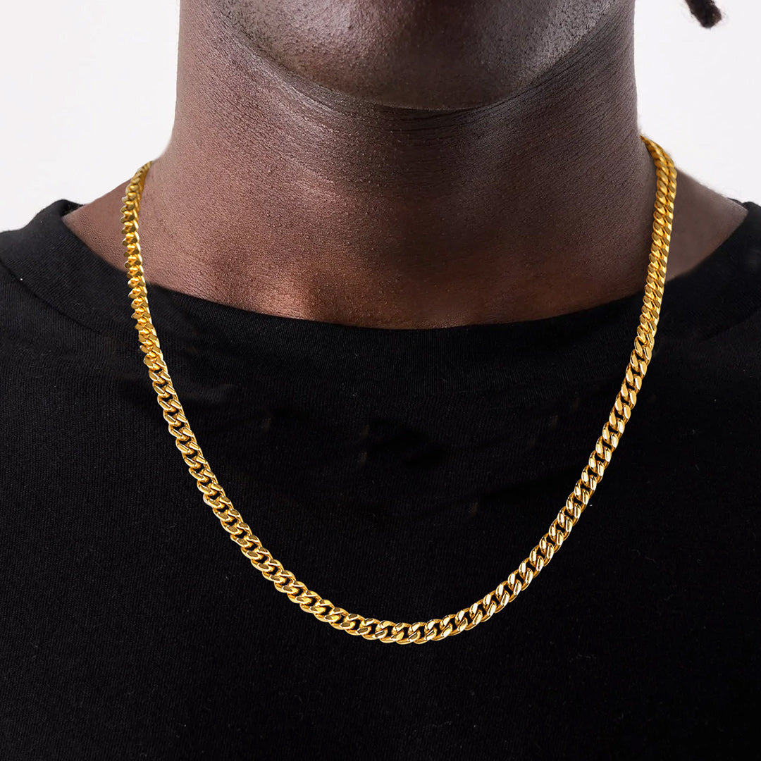To My Man Miami Cuban Link Chain Necklace, Birthday or Anniversary Gift for Him
