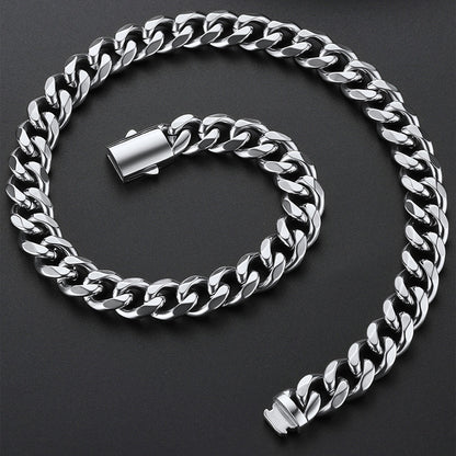 Engraved Cuban Link Chain Necklace for 6/9/12mm Width