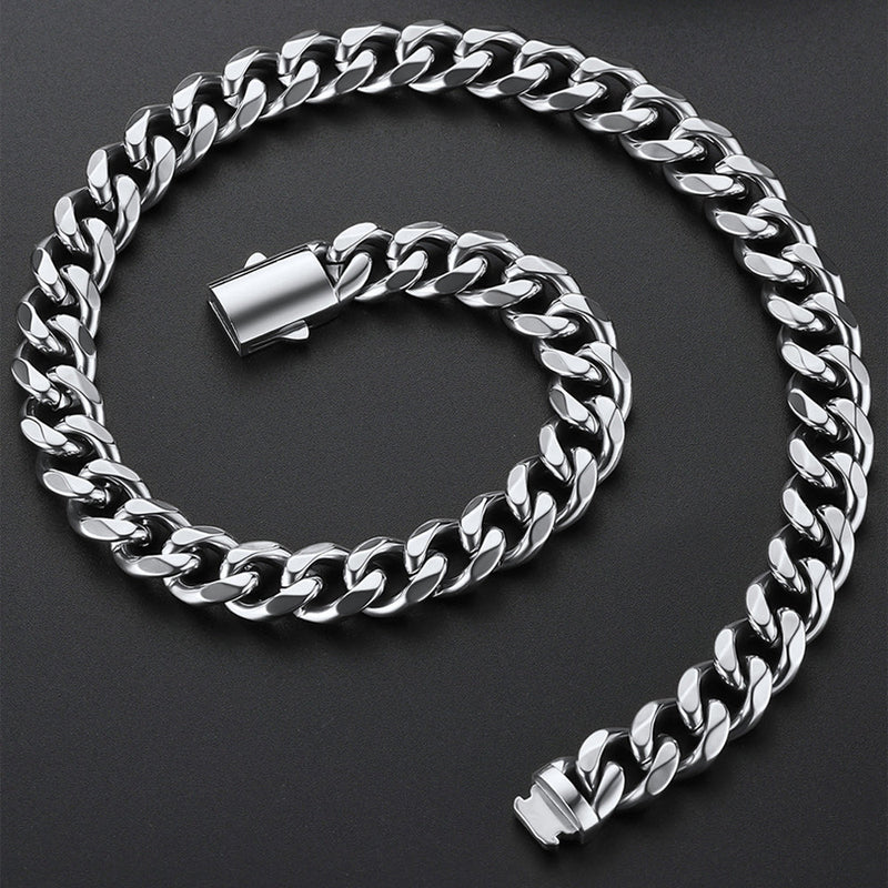 Engraved Cuban Link Chain Necklace for 6/9/12mm Width