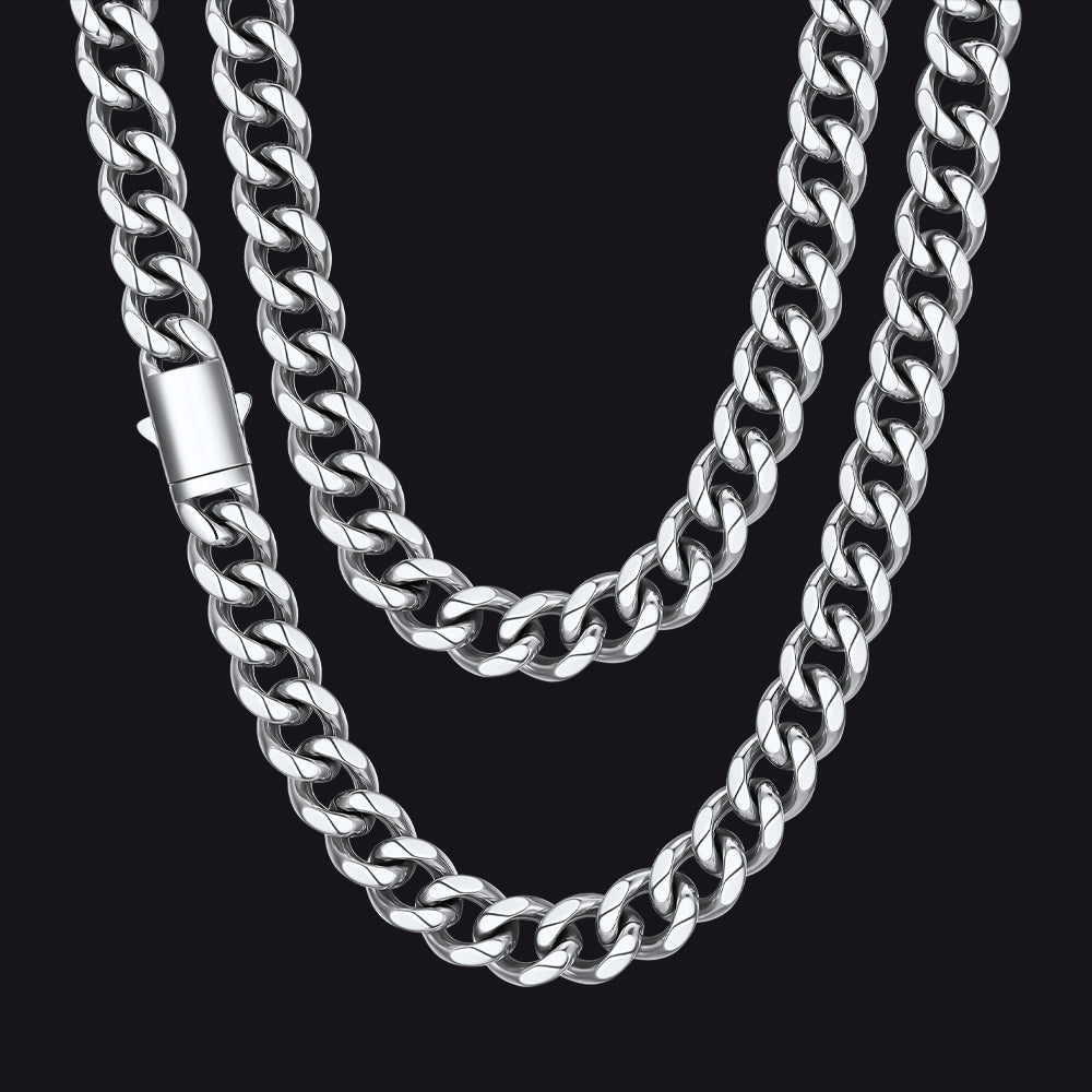 Engraved Cuban Link Chain Necklace for 6/9/12mm Width