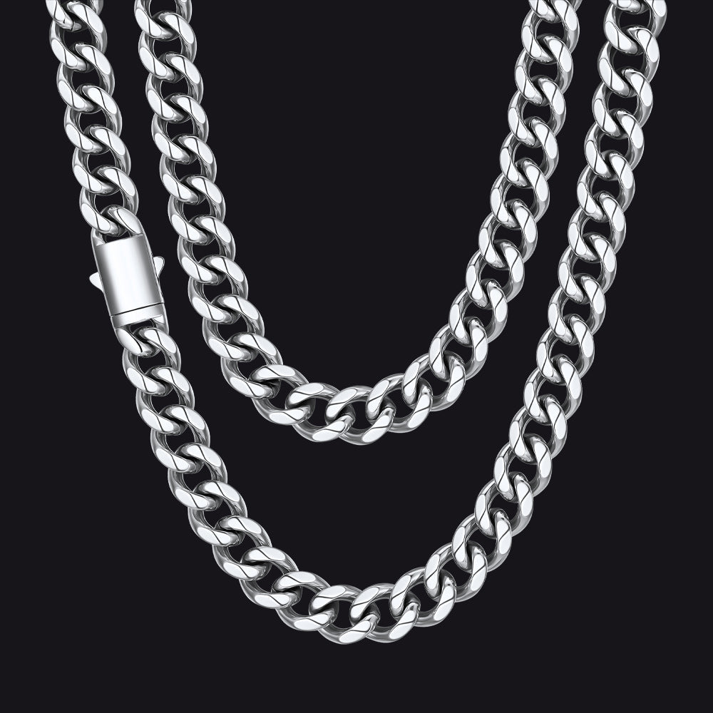 Engraved Cuban Link Chain Necklace for 6/9/12mm Width
