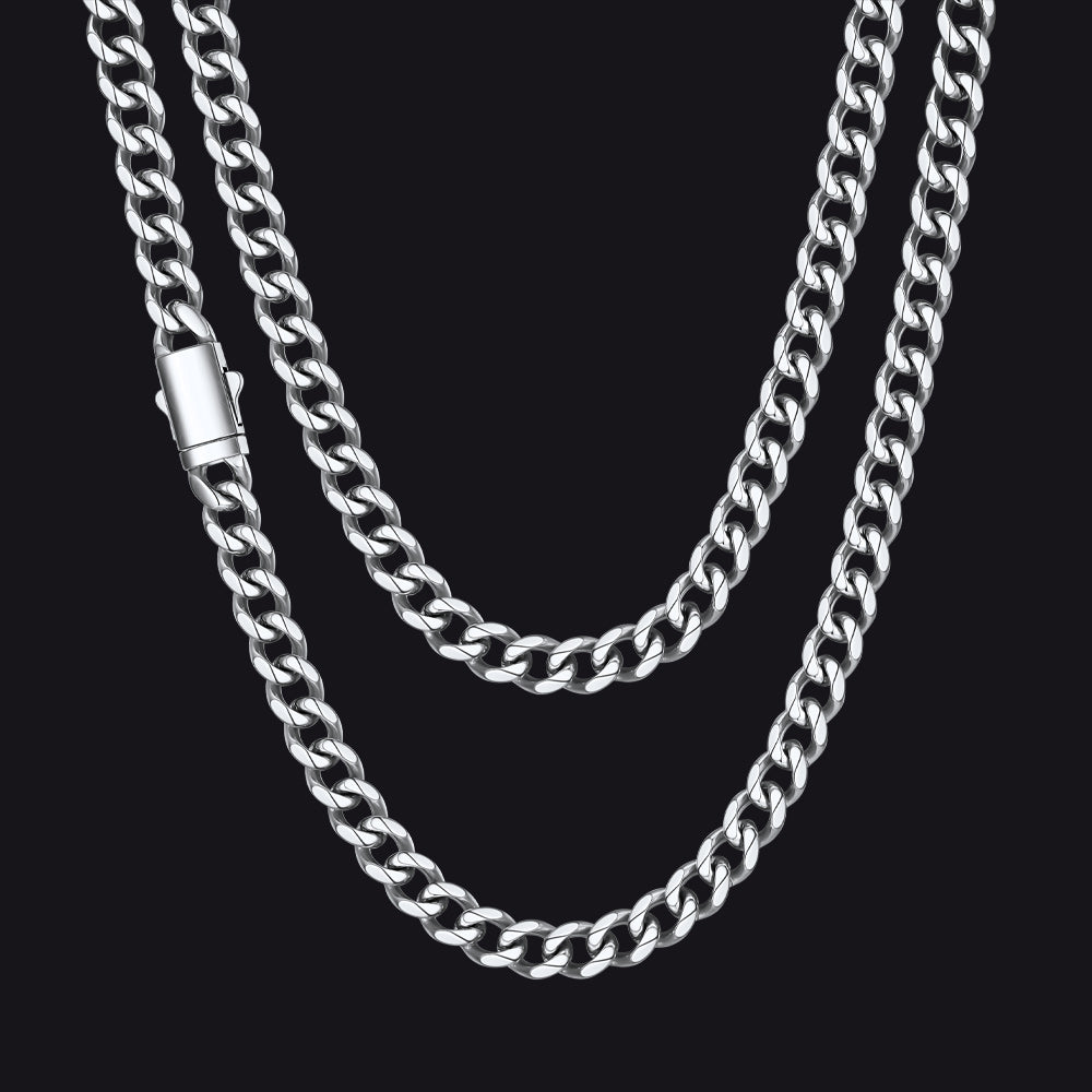 Engraved Cuban Link Chain Necklace for 6/9/12mm Width