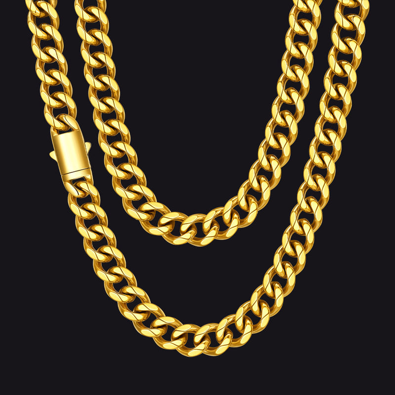 Engraved Cuban Link Chain Necklace for 6/9/12mm Width