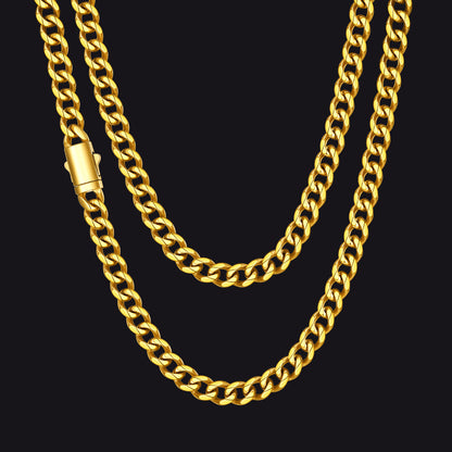 Engraved Cuban Link Chain Necklace for 6/9/12mm Width