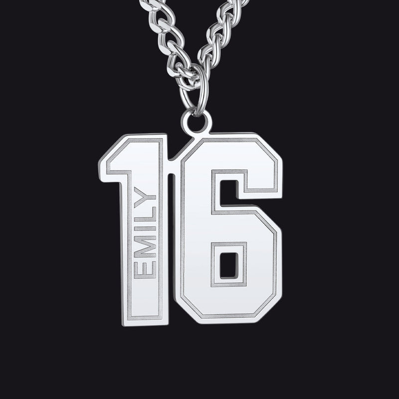 Custom Sports Jersey Number Necklace for Sport Fans, Gift for