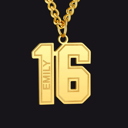Custom Sports Jersey Number Necklace for Sport Fans, Gift for