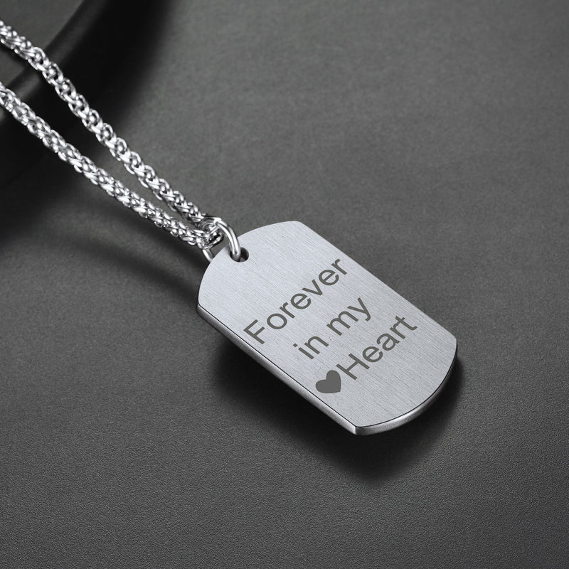 Gothic Skull Dog Tag Pendant Necklace for