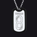 Engraved Baseball Jersey Number Dog Tag Necklace for Athletes, Stainless Steel Sports Jewelry