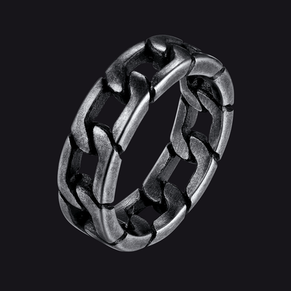 Chunky Cuban Link Chain Ring for Stainless Steel
