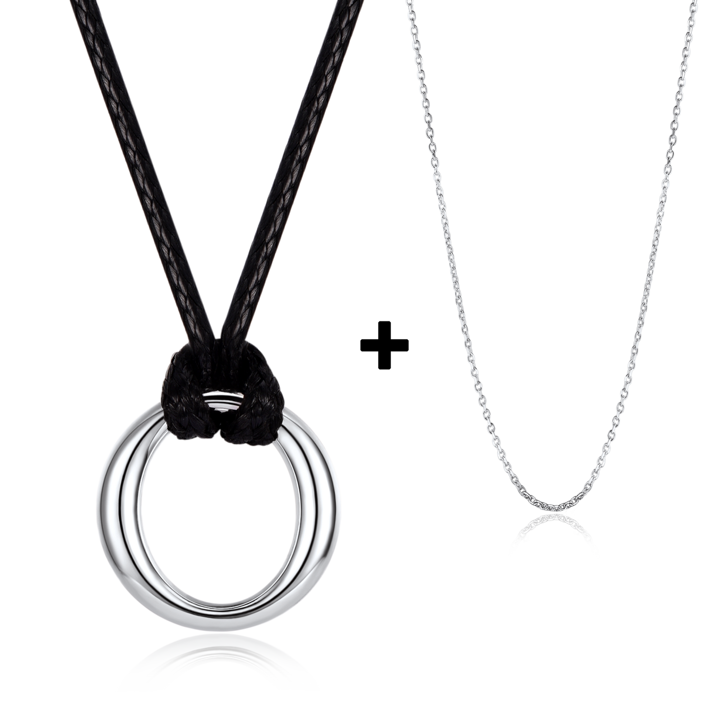 Flash 925 Sterling Silver Circle Necklace for