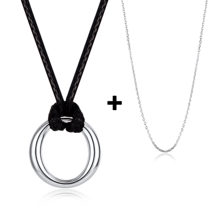 Flash 925 Sterling Silver Circle Necklace for