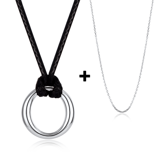 Flash 925 Sterling Silver Circle Necklace for