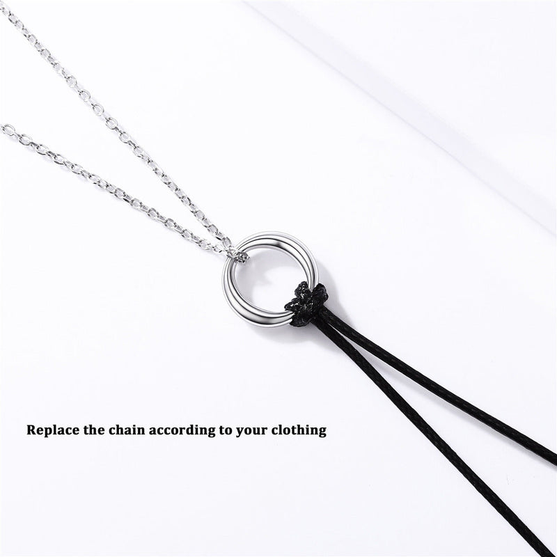 Flash 925 Sterling Silver Circle Necklace for