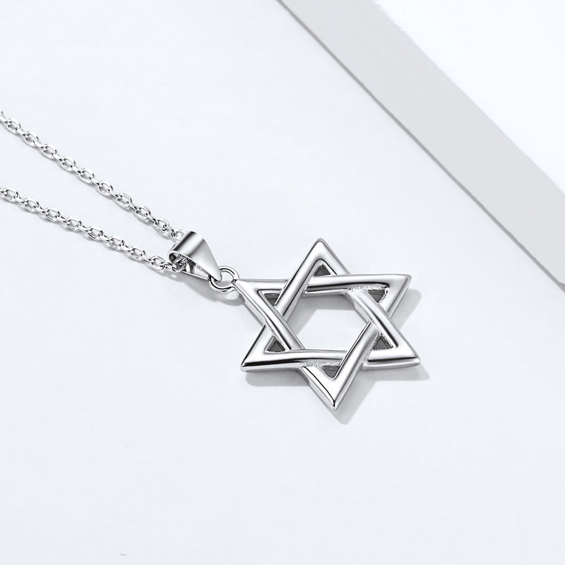 Sterling Silver Star of David Pendant Necklace for