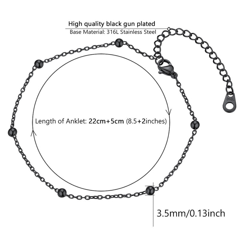 Stainless Steel Cable Chain Bobble Ankle Bracelet for Mom