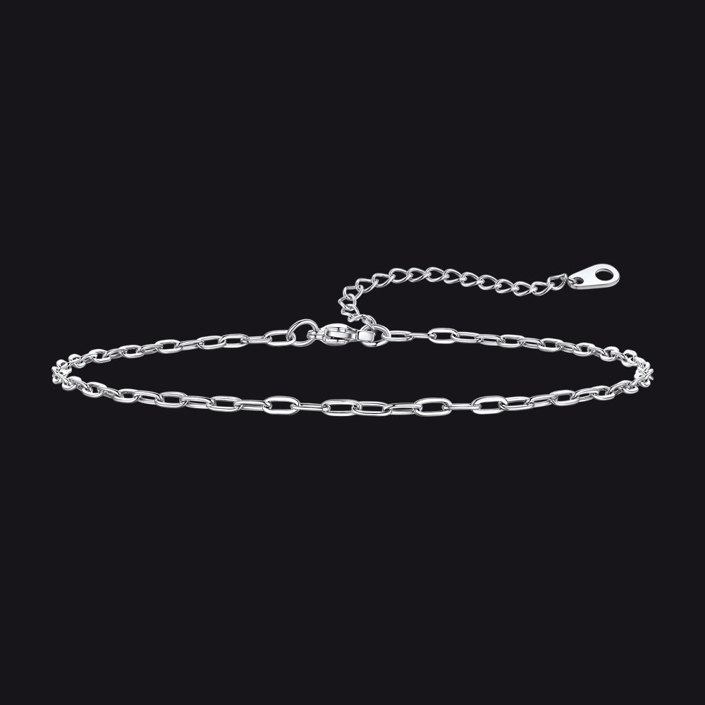 Paperclip Chain Anklet Bracelet for , 2/3/6mm Width