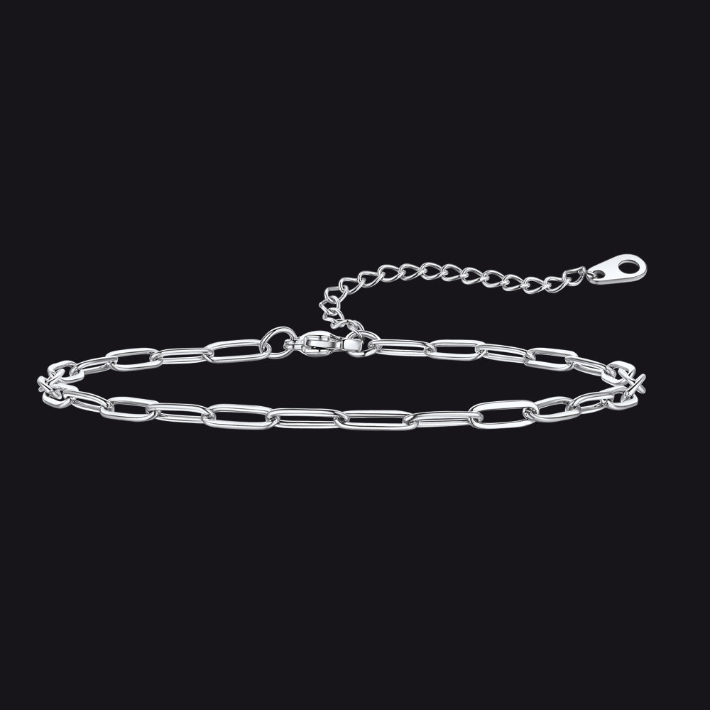 Paperclip Chain Anklet Bracelet for , 2/3/6mm Width