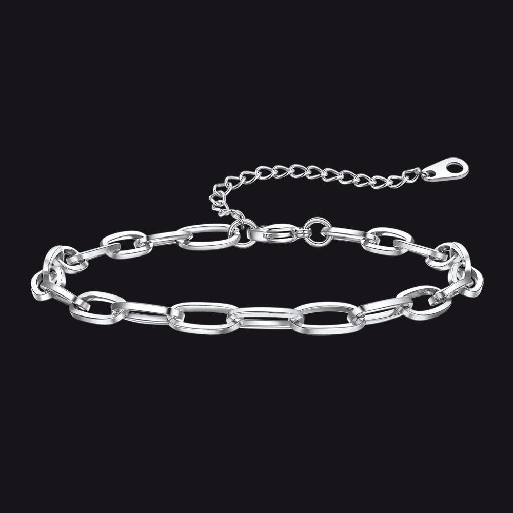 Paperclip Chain Anklet Bracelet for , 2/3/6mm Width