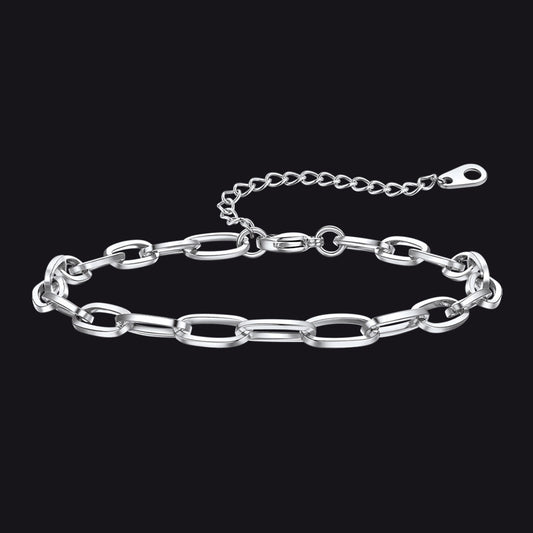 Paperclip Chain Anklet Bracelet for , 2/3/6mm Width