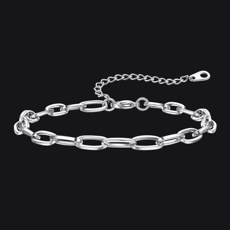 Paperclip Chain Anklet Bracelet for , 2/3/6mm Width