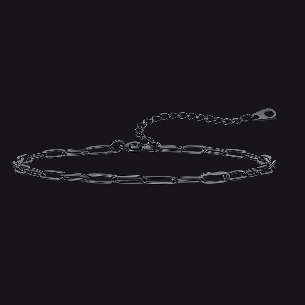 Paperclip Chain Anklet Bracelet for , 2/3/6mm Width