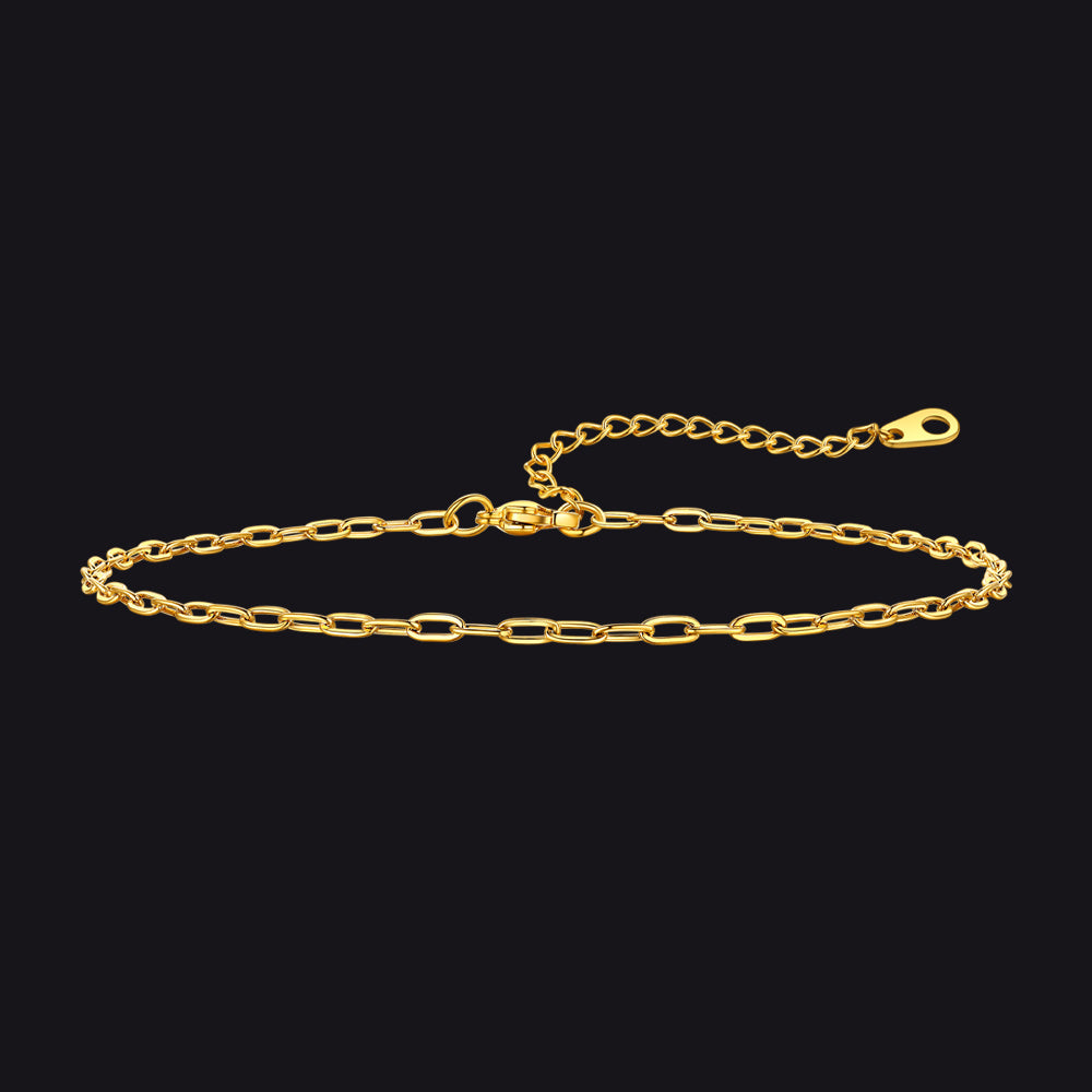 Paperclip Chain Anklet Bracelet for , 2/3/6mm Width