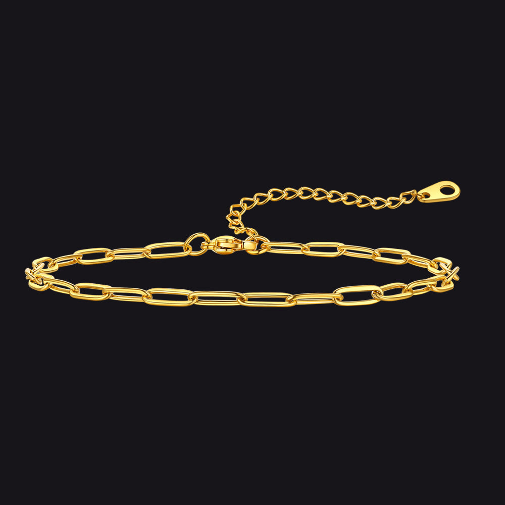 Paperclip Chain Anklet Bracelet for , 2/3/6mm Width
