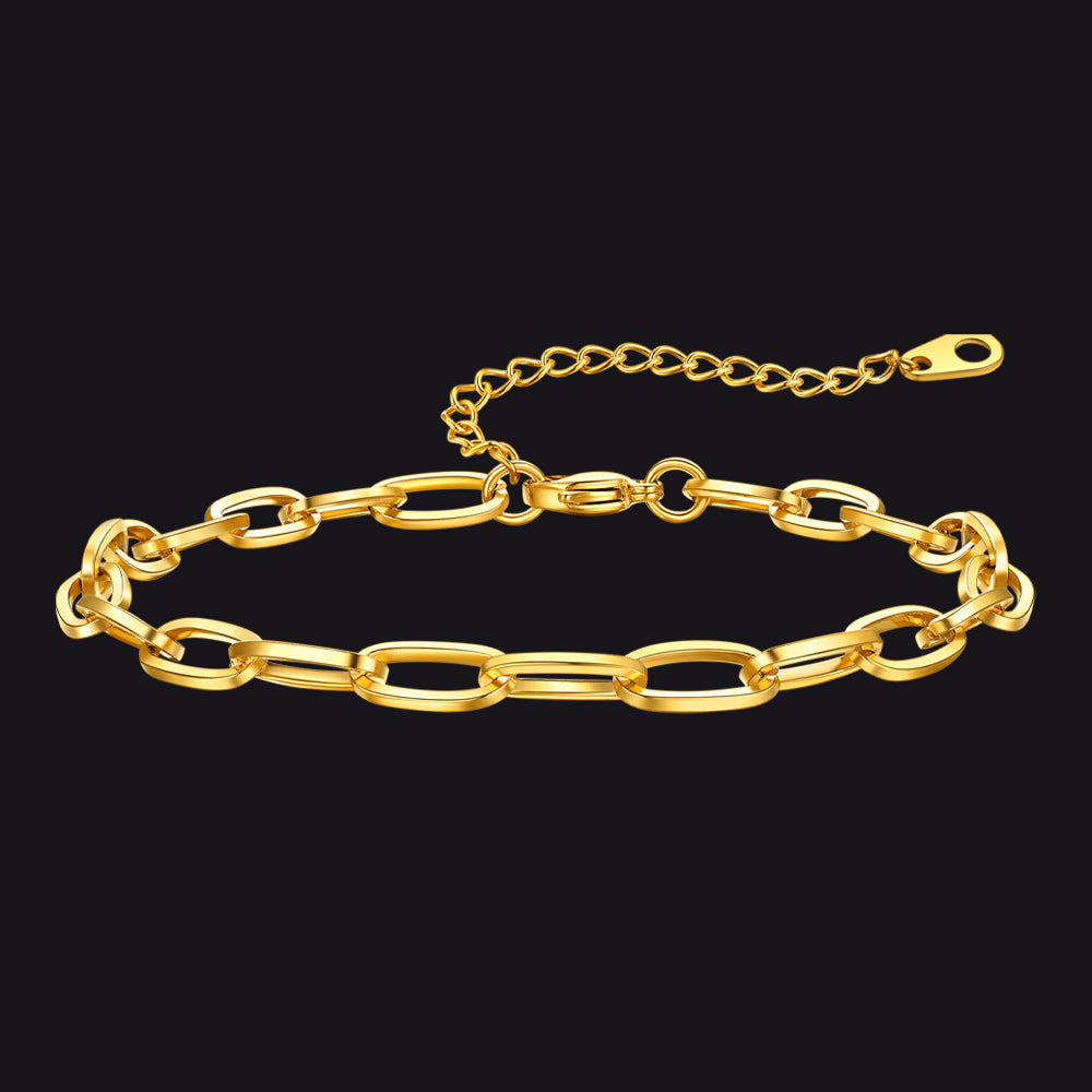 Paperclip Chain Anklet Bracelet for , 2/3/6mm Width
