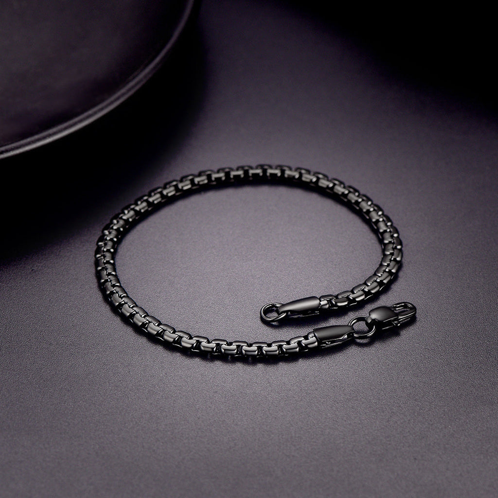 Flat Box Link Chain Bracelet for