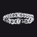 Gothic Skull Thick Cuban Chain Link Bracelet Halloween Gift for