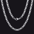 Stainless Steel Byzantine Chain Necklace for