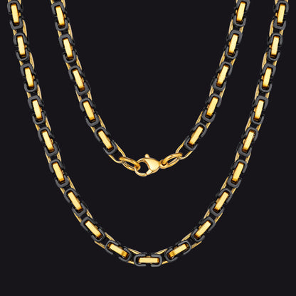 Stainless Steel Byzantine Chain Necklace for