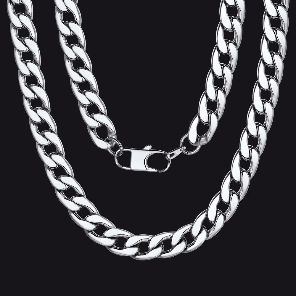 Sturdy Cuban Link Chain Necklace Lobster Clasp for