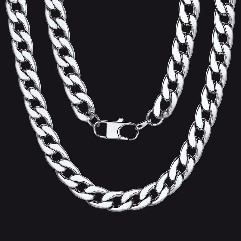 Sturdy Cuban Link Chain Necklace Lobster Clasp for
