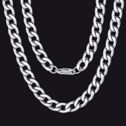 Sturdy Cuban Link Chain Necklace Lobster Clasp for