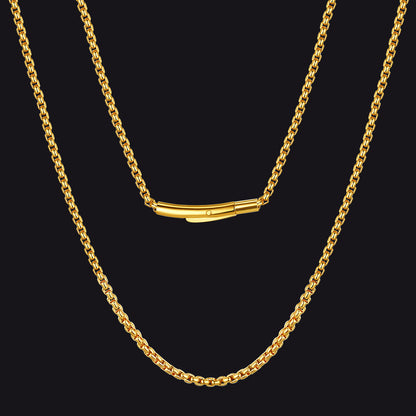 2mm Stainless Steel Rolo Cable Chain Necklace for