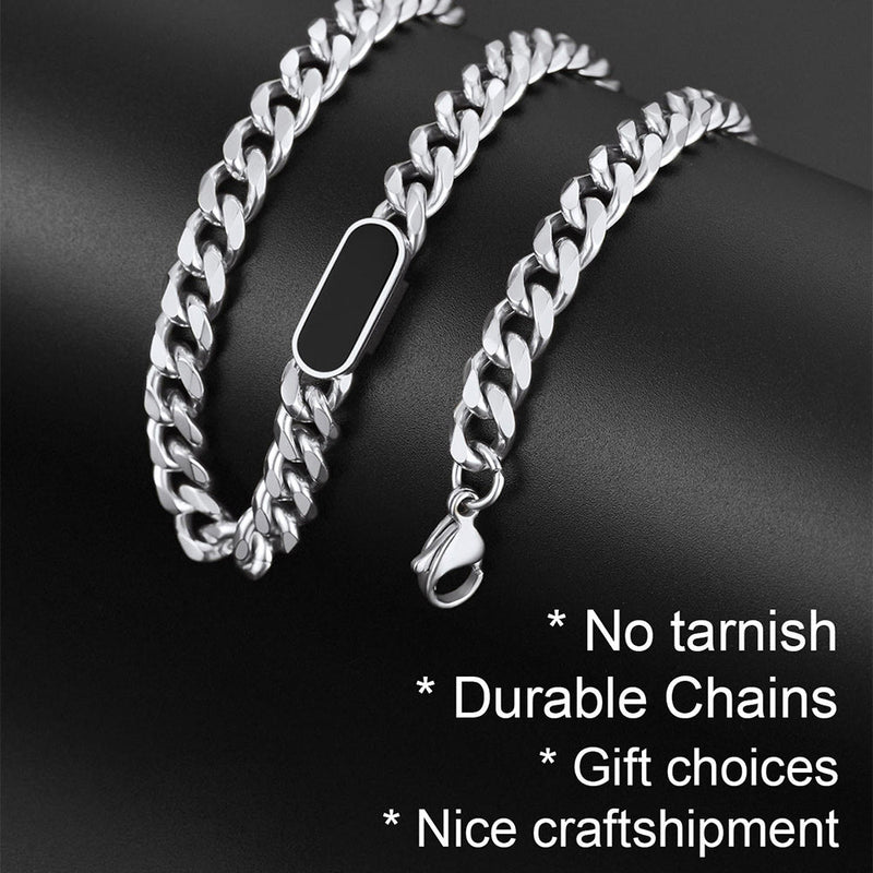 7mm Custom Engraved Name Choker Link Chain Necklace for