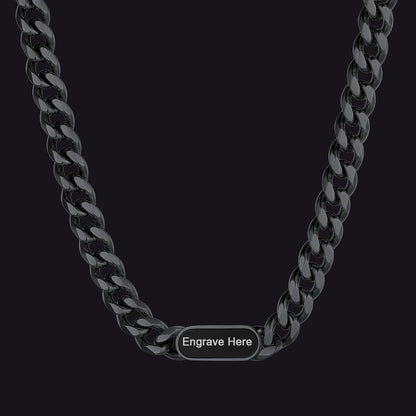 7mm Custom Engraved Name Choker Link Chain Necklace for