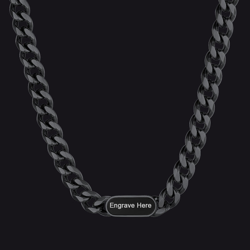 7mm Custom Engraved Name Choker Link Chain Necklace for