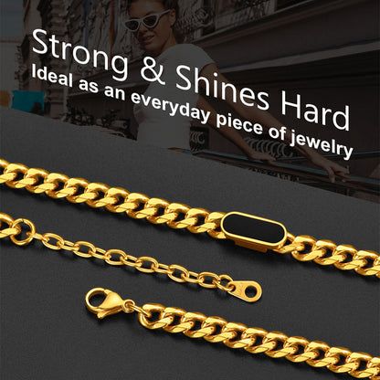 7mm Custom Engraved Name Choker Link Chain Necklace for